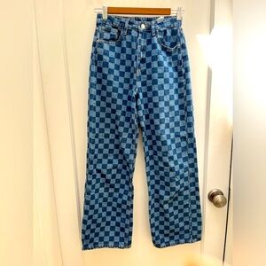 NWOT Checkered Jeans